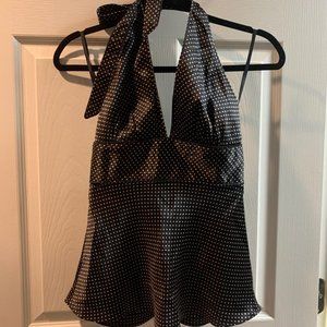 NWOT J. Crew Silk Brown Polka Dot Halter Size 4
